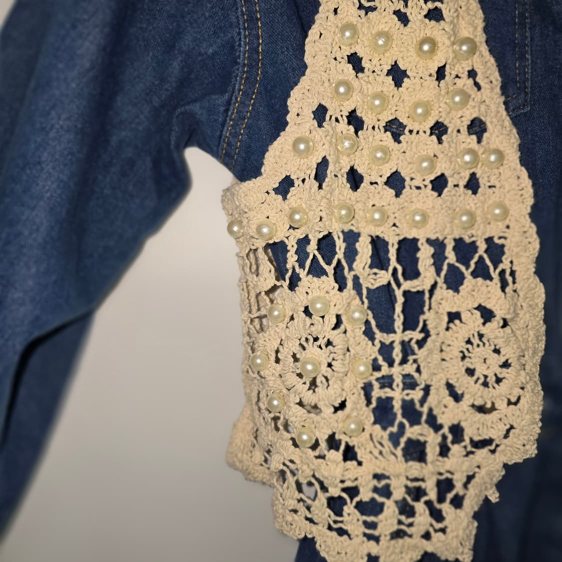 데님 원피스 + 뜨개 조끼 세트 S 상품이미지2