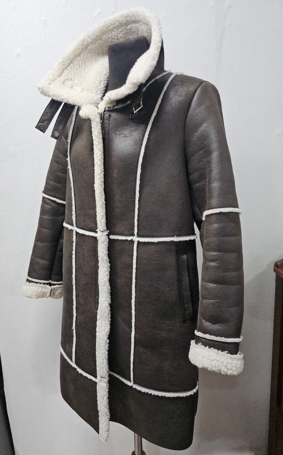 무스탕 롱 코트 브라운 66 상품이미지1