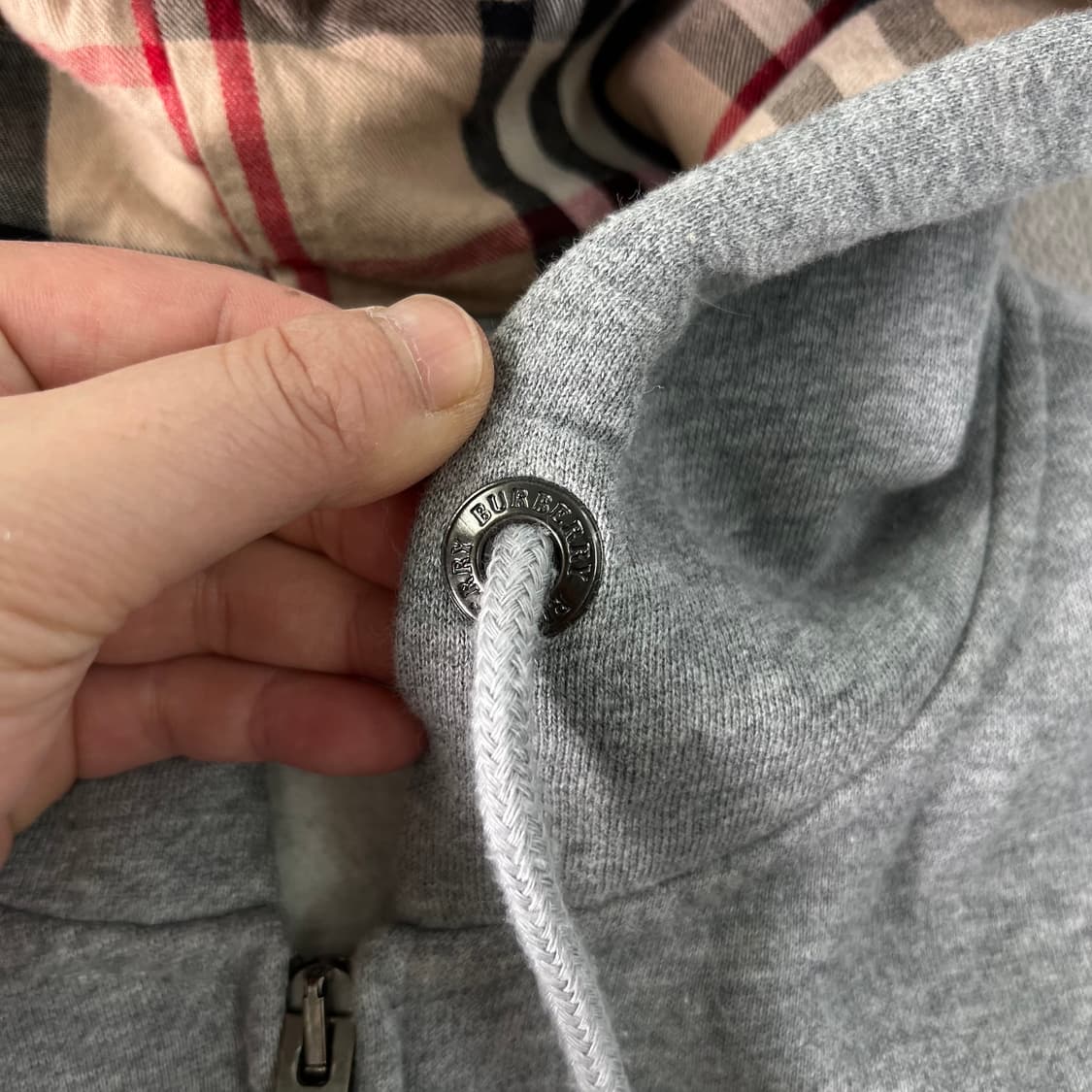 95 버버리 노바체크 기마로고 투웨이 후드집업 상품이미지5