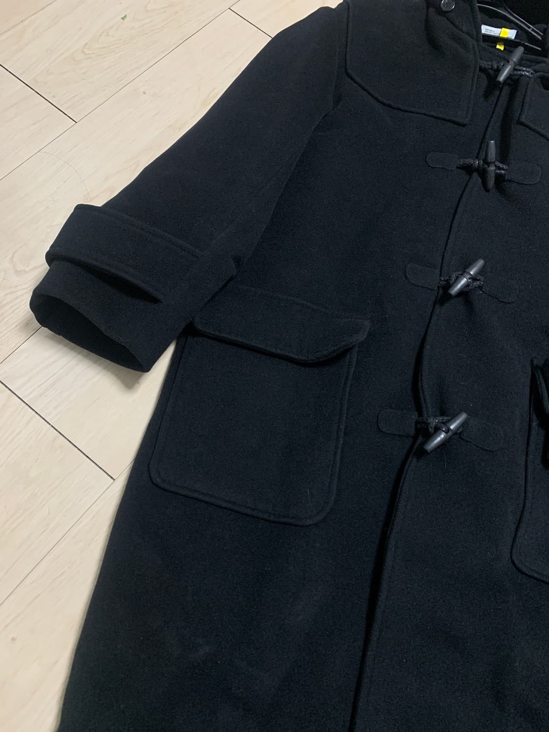 파르티멘토 블랙 더플 후드 코트 L 상품이미지3