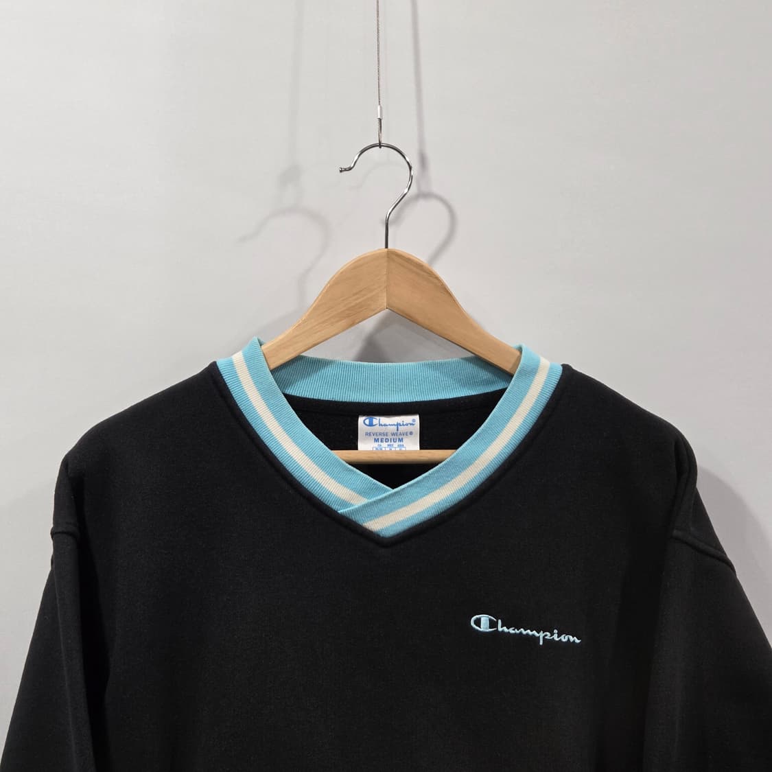 챔피온 블루택 리버스위브 브이넥 기모 스웻셔츠 M 상품이미지2