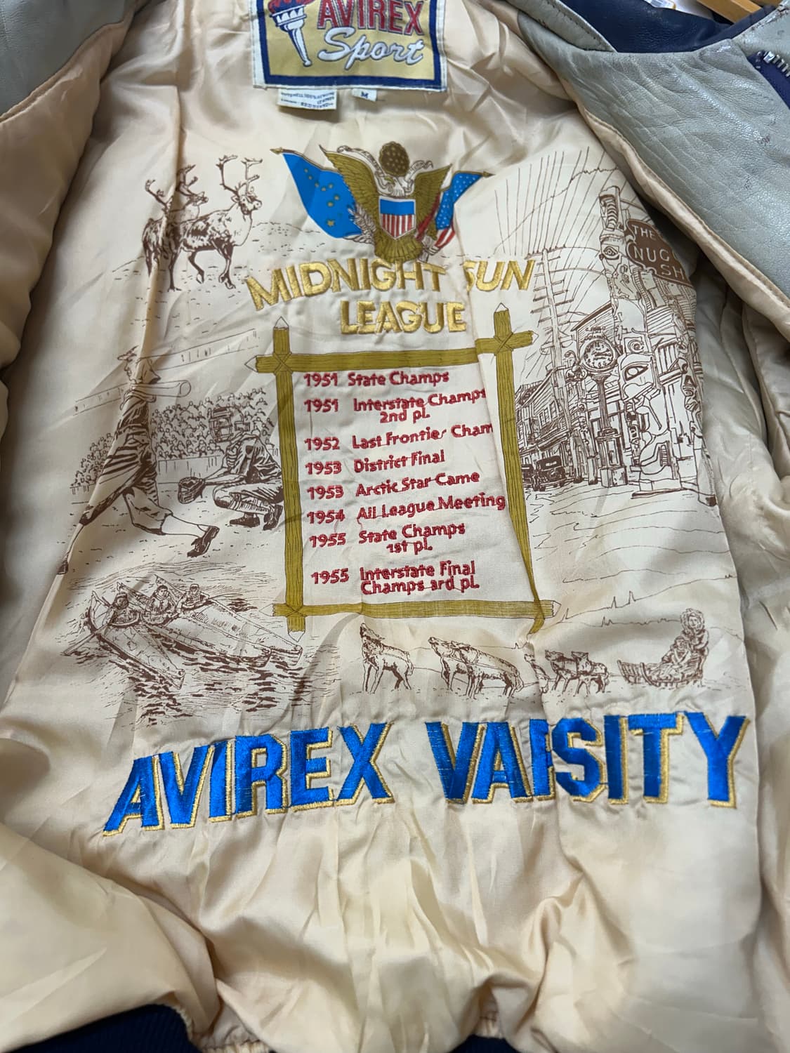 90s 아비렉스 미드나잇 선 리그 바시티 자켓 상품이미지9