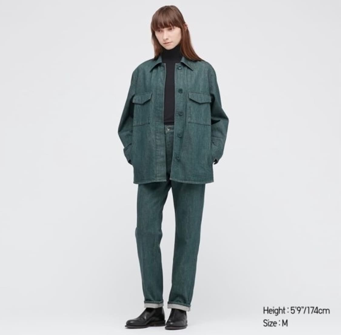 유니클로U 데님셋업(데님셔츠재킷S 팬츠25) 상품이미지3