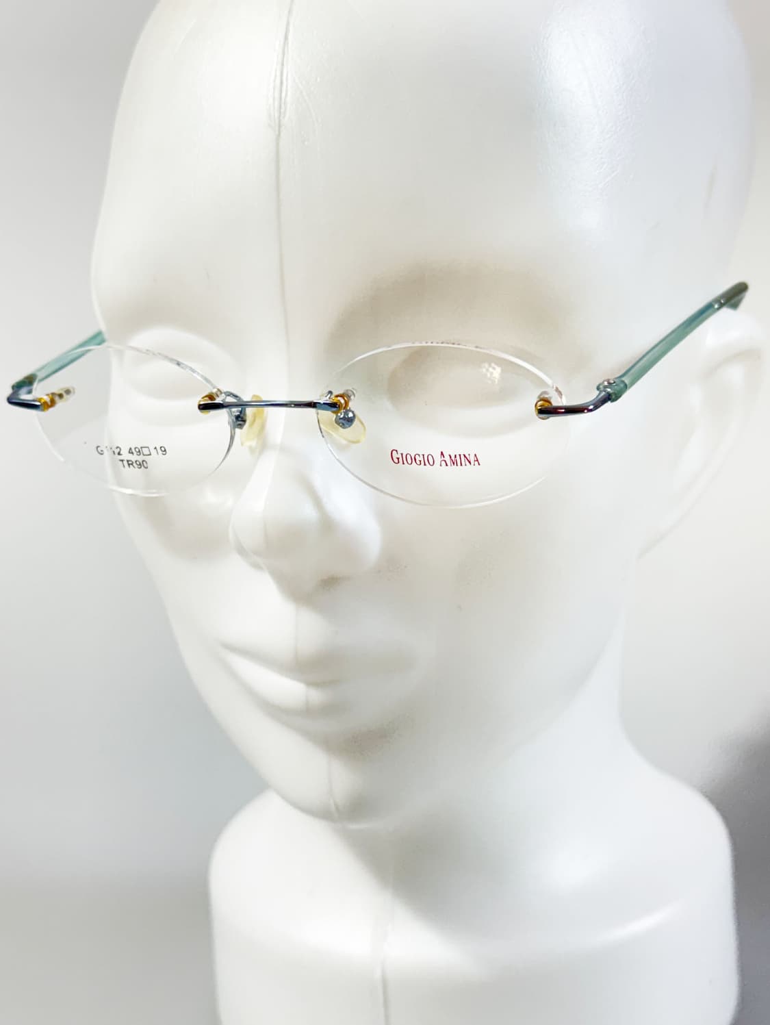 90s GIOGIO AMINA 무테 와이드 라운드 빈티지 안경 상품이미지8