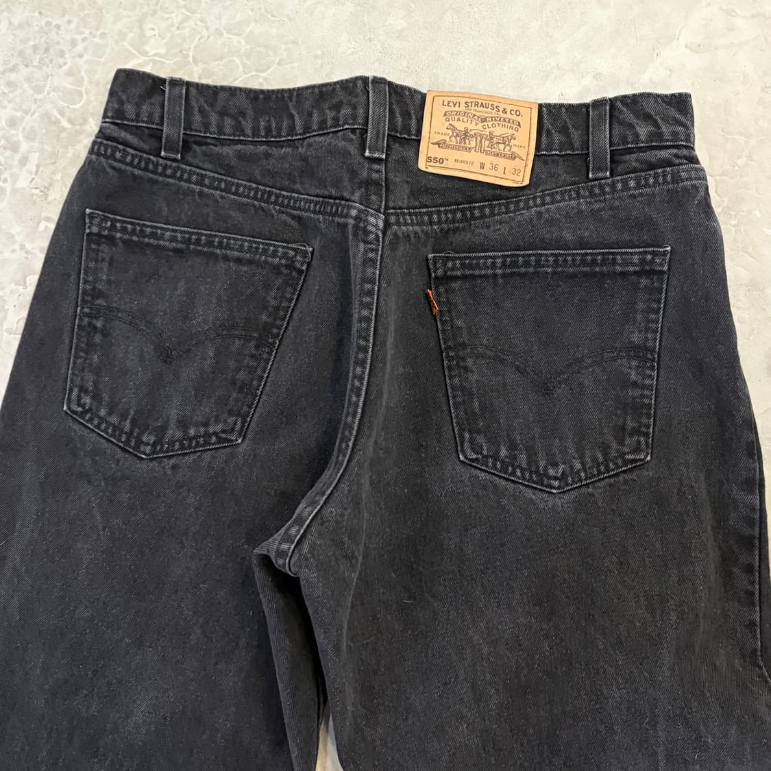 [36/32] 90s USA🇺🇸 리바이스 550 오렌지 탭 블랙 흑청 상품이미지6