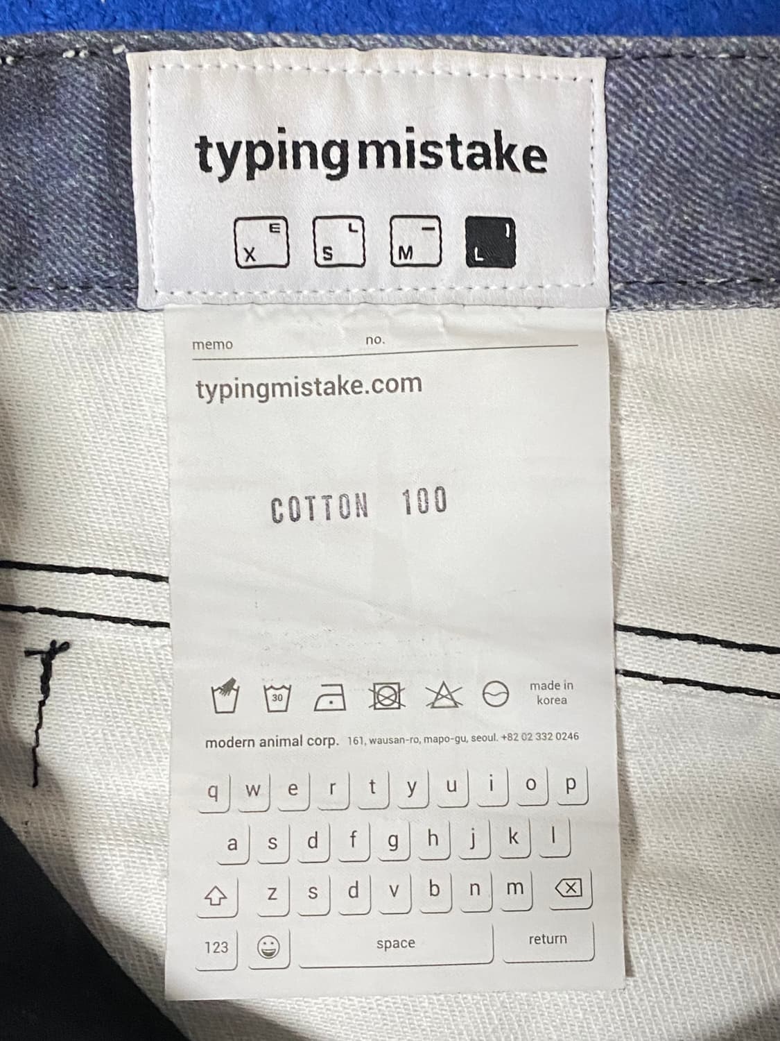 TypingMistake 타이핑미스테이크 디지털워시드 프린트 데님팬츠 L 상품이미지5