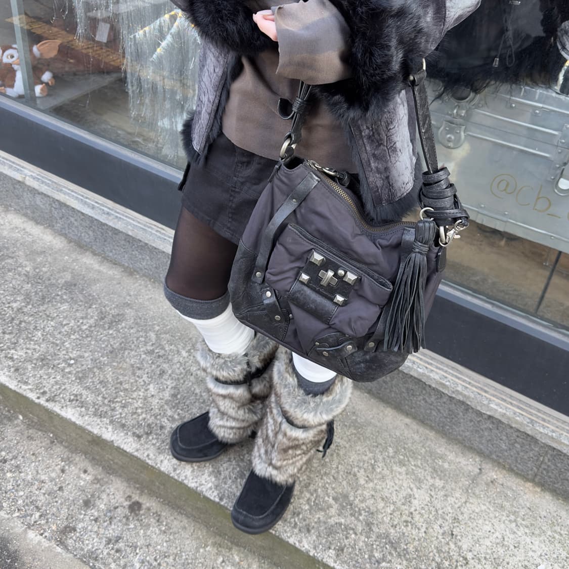 00s 빈티지 쥬시 꾸뛰르 가죽 & 나일론 유틸리티 가방 상품이미지9