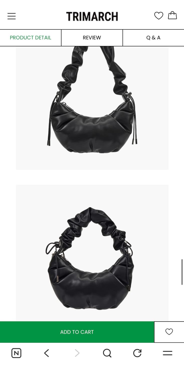 트리마치 덤플링 숄더백 블랙 1회 착용 (98000원) 상품이미지4