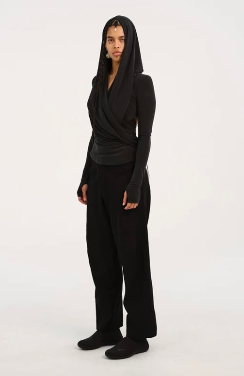 hyeinseo hooded jersey top black 상품이미지1