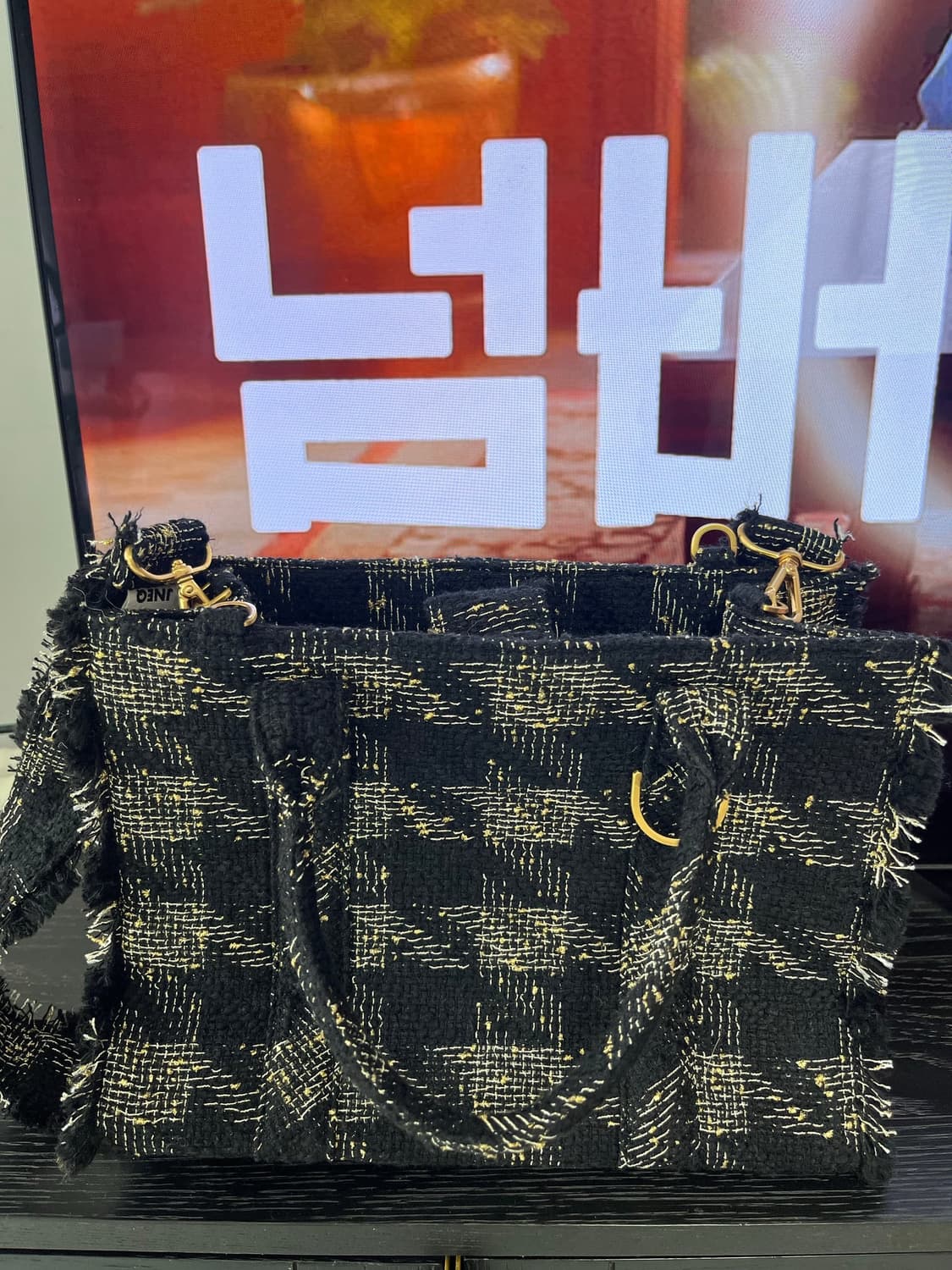 지니에스크 트위드 여성 토트백 상품이미지2
