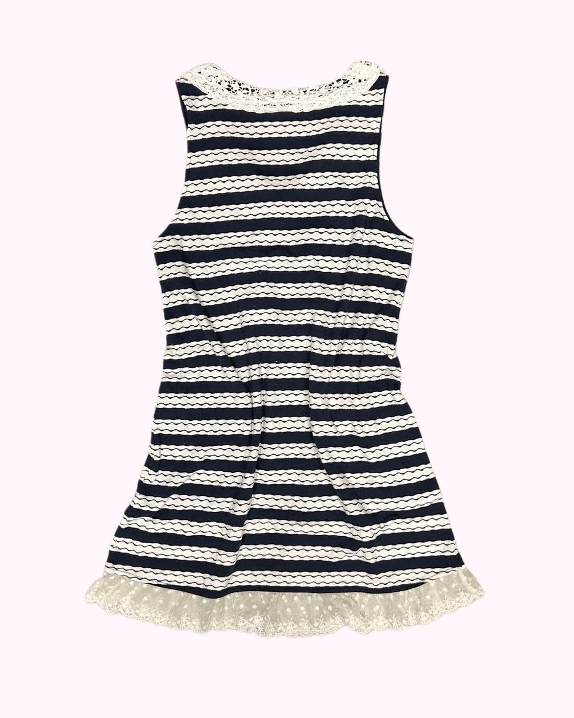 lace stripe ribbon dress 상품이미지4
