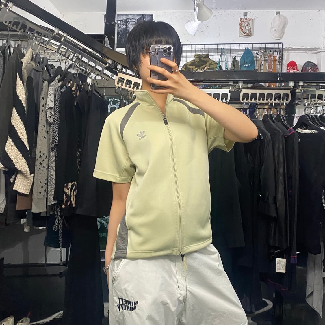 Adidas 메쉬 배색 반팔 집업 상품이미지9