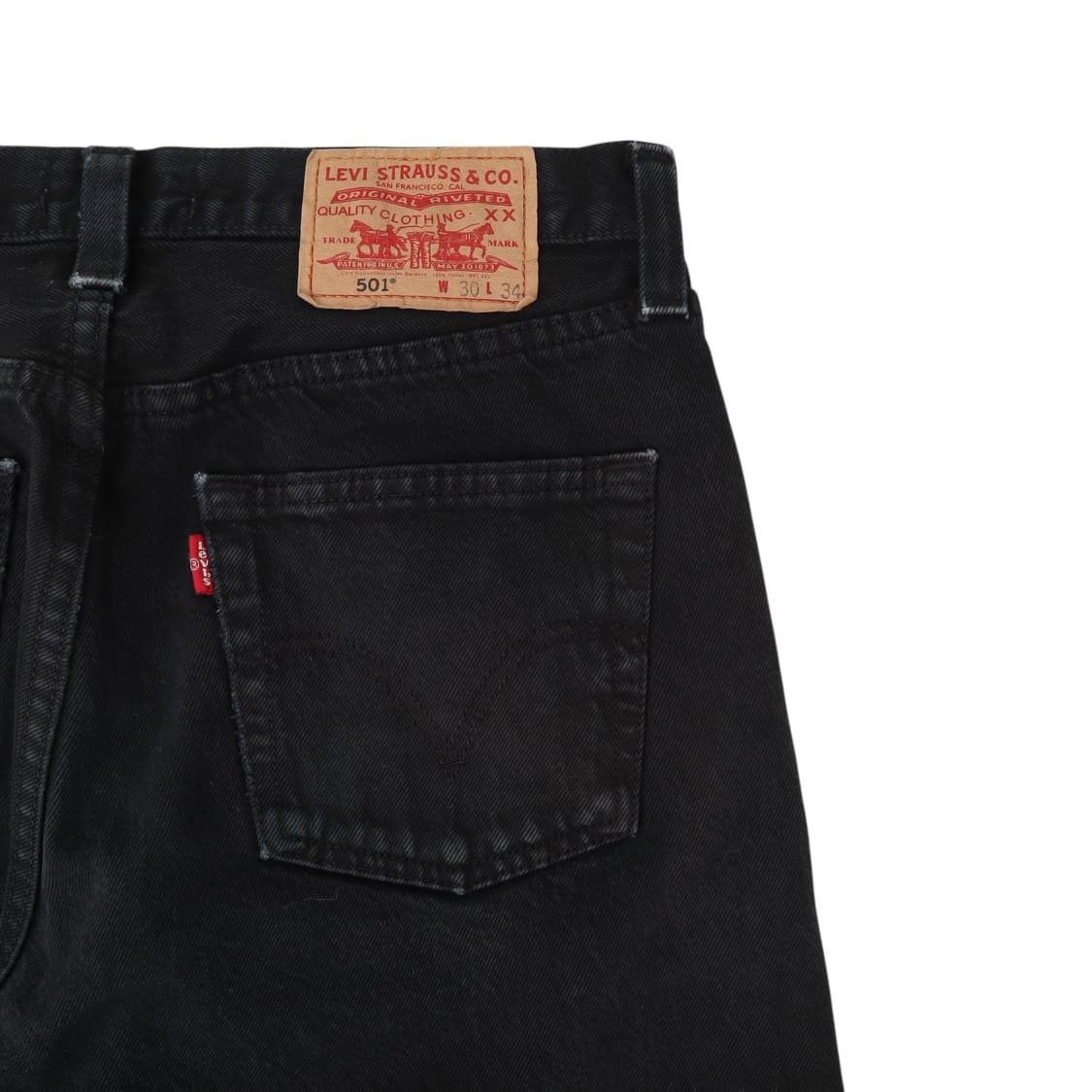 리바이스 501 스트레이트 레그 버튼플라이 블랙 데님팬츠  상품이미지3