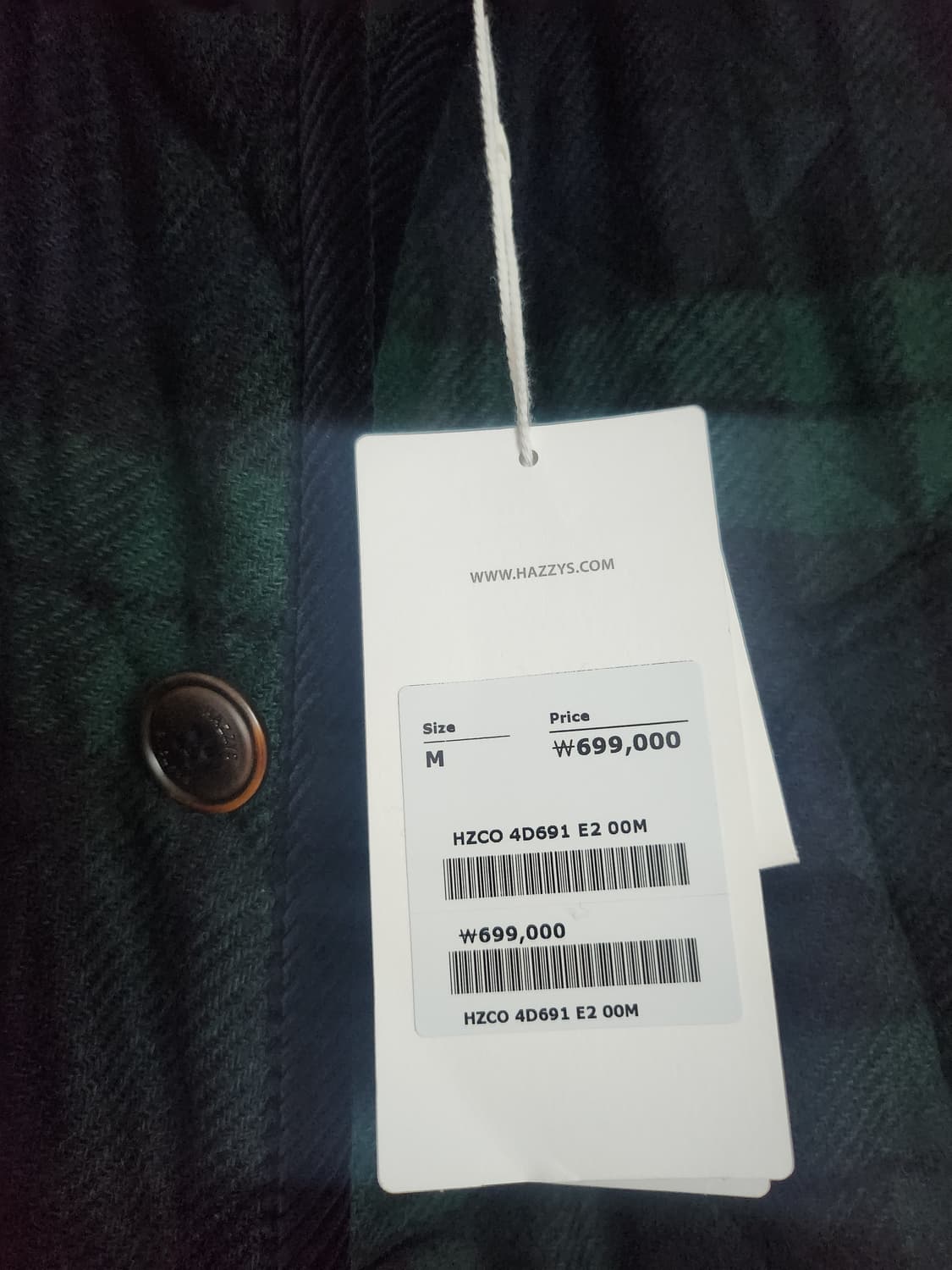 헤지스 바스통 블랙와치 문트위드 코트 M 새상품  상품이미지2