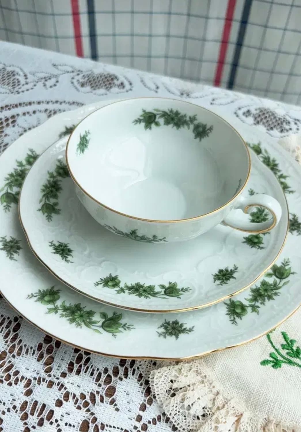 독일 빈티지 젤트만바이덴 그린로즈 스몰티컵 트리오 상품이미지3