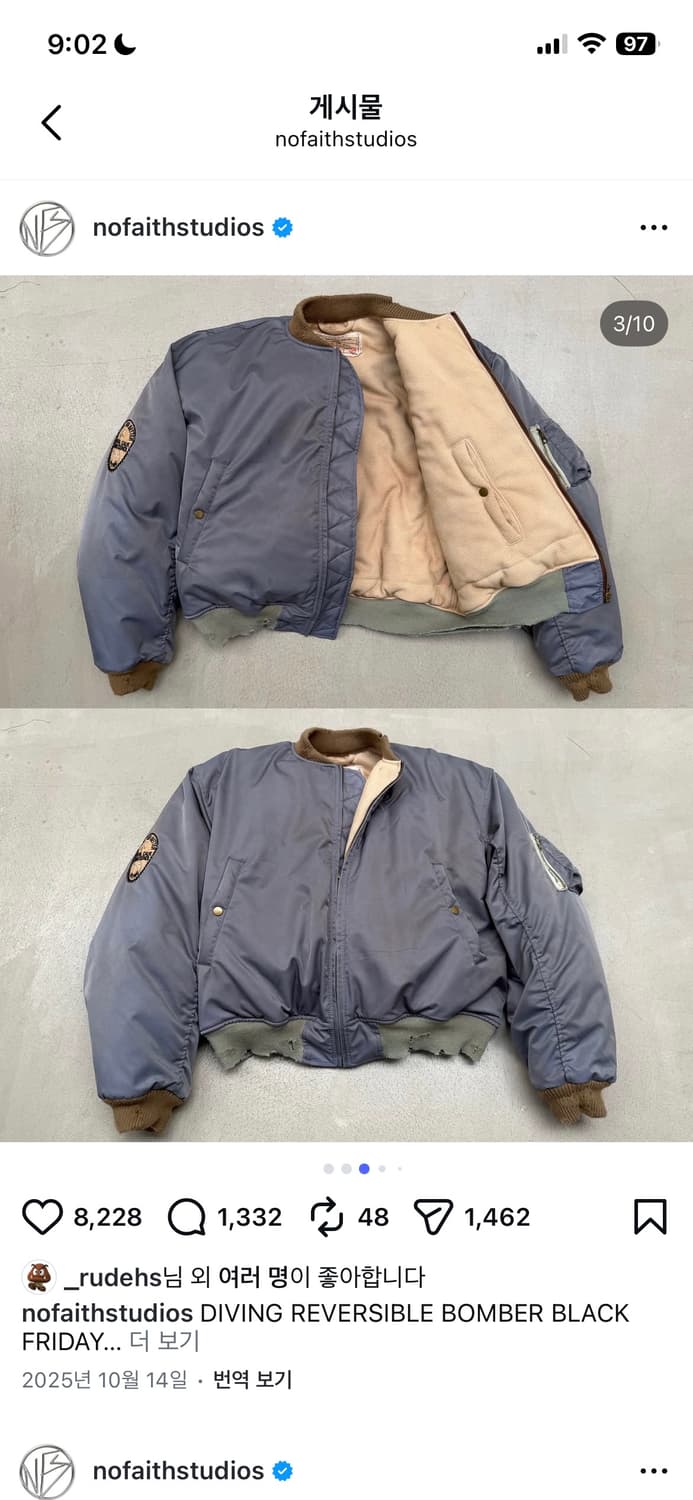 No FAITH STUDIOS DIVING BOMBER L 상품이미지2