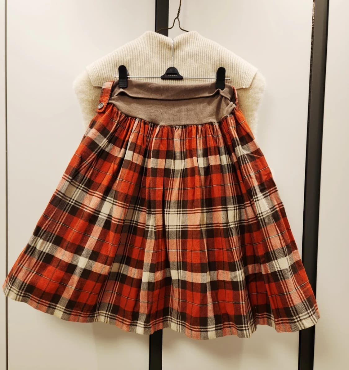 Y2k 빈티지 갸루 레드 체크 스커트 상품이미지1