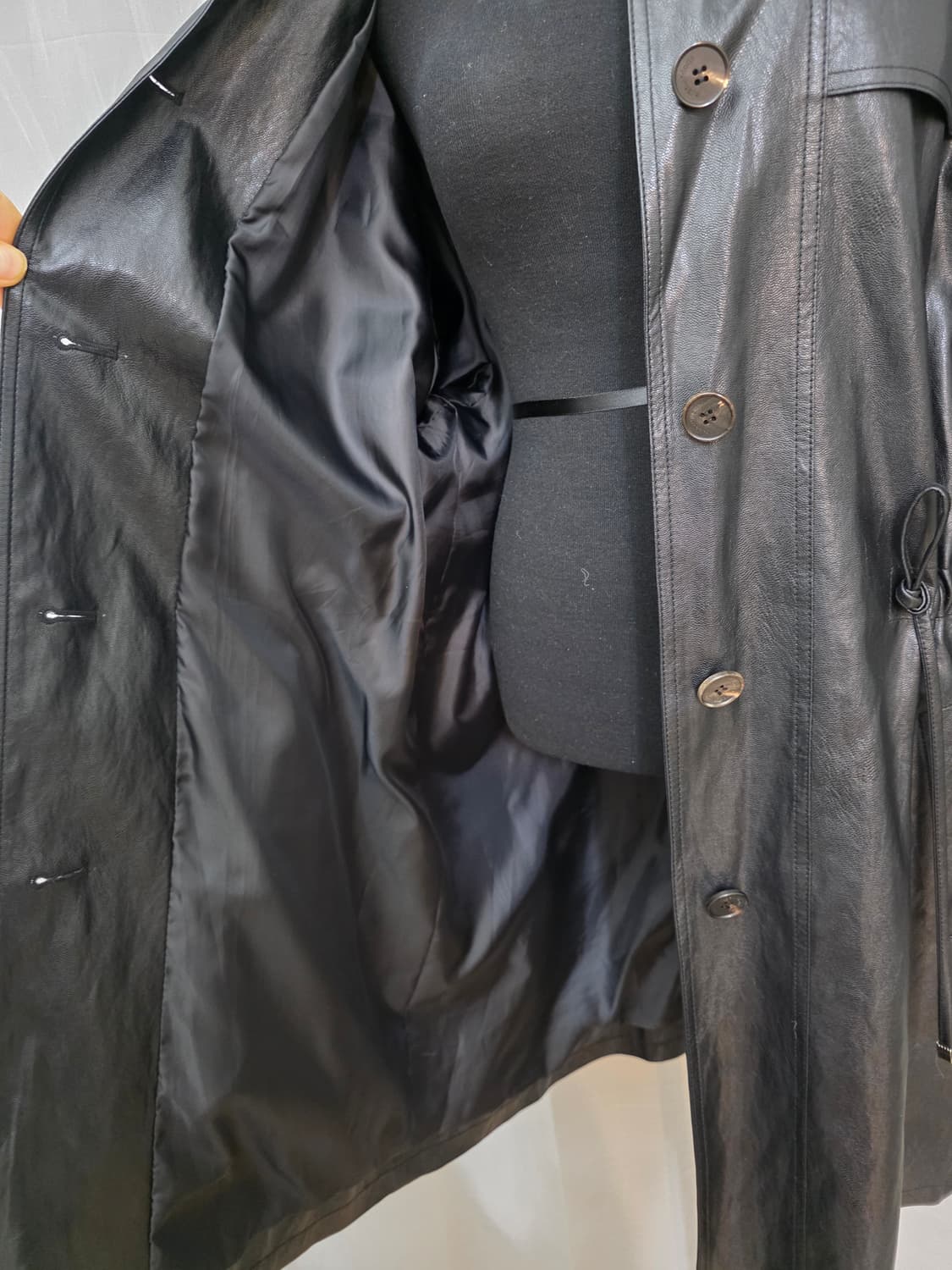 1회착용)도매택 위아(weare)롱 레더코트.레더자켓.가죽코트.가죽자켓 상품이미지8