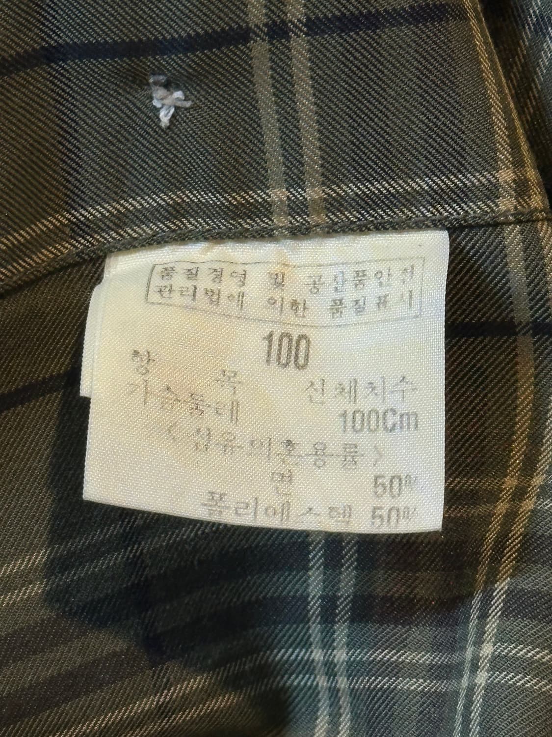 00's 입생로랑 YSL 원포켓 로고 체크셔츠 올리브 상품이미지5