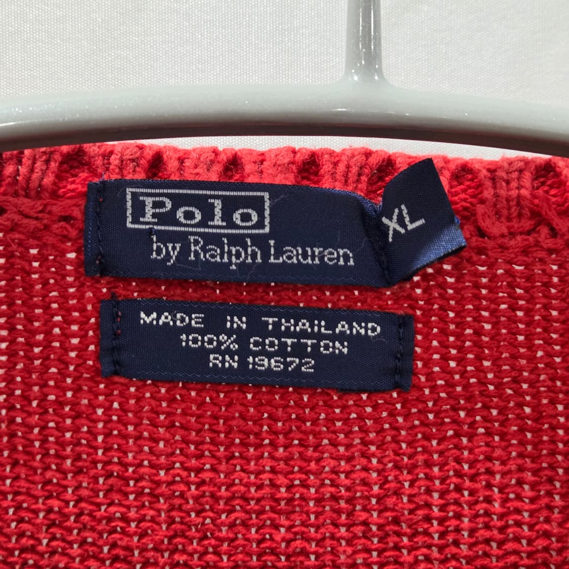 폴로랄프로렌 코튼 니트 레드 XL  상품이미지3