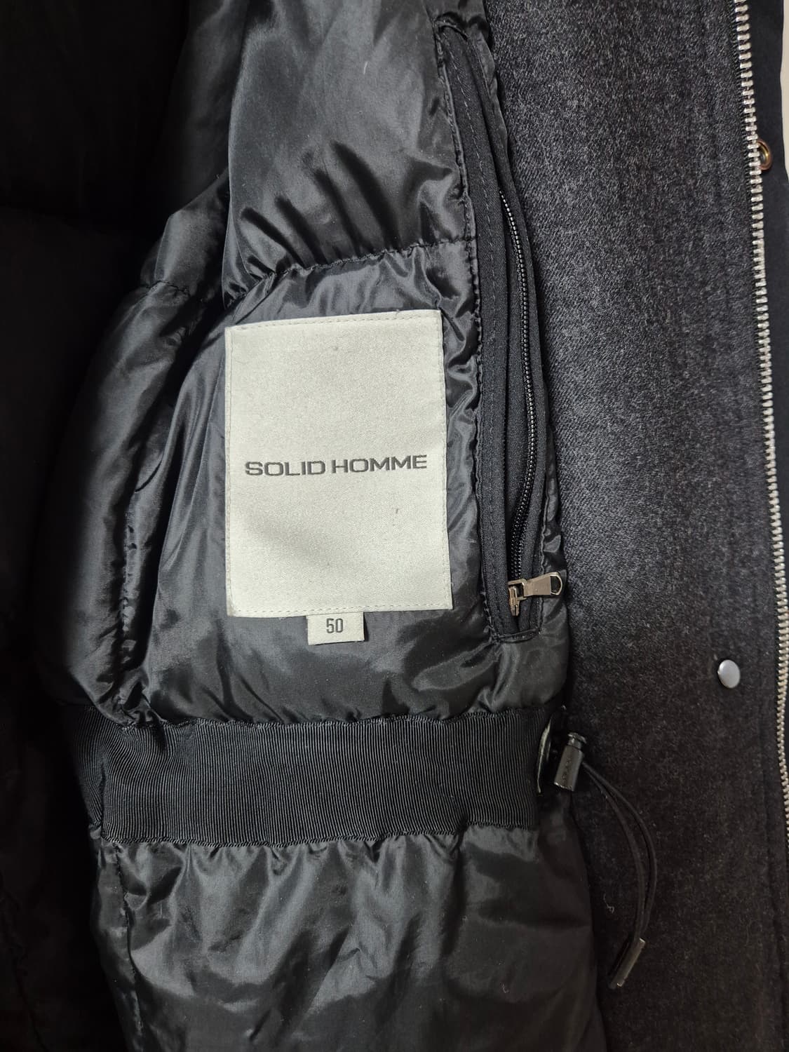 (정품) 솔리드옴므 구스다운 롱패딩 후드점퍼 50 이중집업 상품이미지4