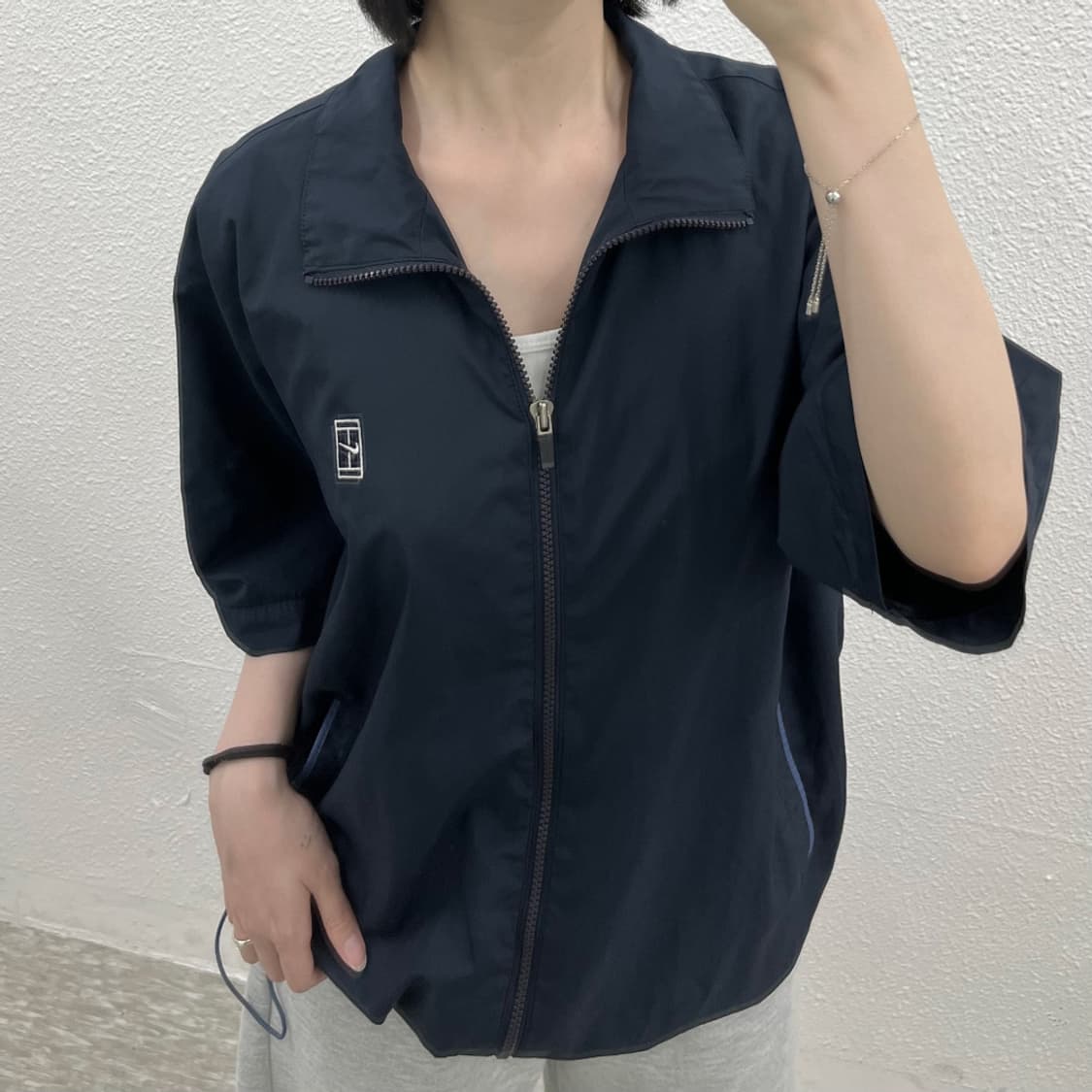 나이키 테니스로고 스트링 네이비 반팔 바람막이 M 상품이미지6