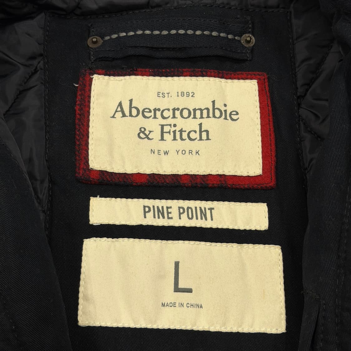 아베크롬비 빈티지 버팔로 헤비 울 체크 코트 필드자켓 레드 L 상품이미지5