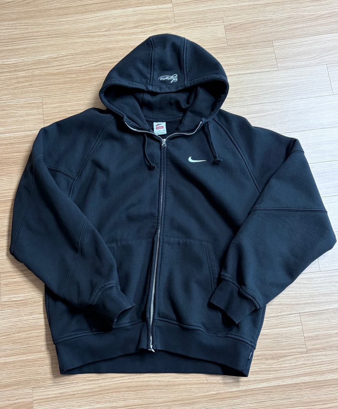 *네고 가능* 슈프림 x 나이키 집업 후드 스웨트셔츠 블랙 25ss 상품이미지3