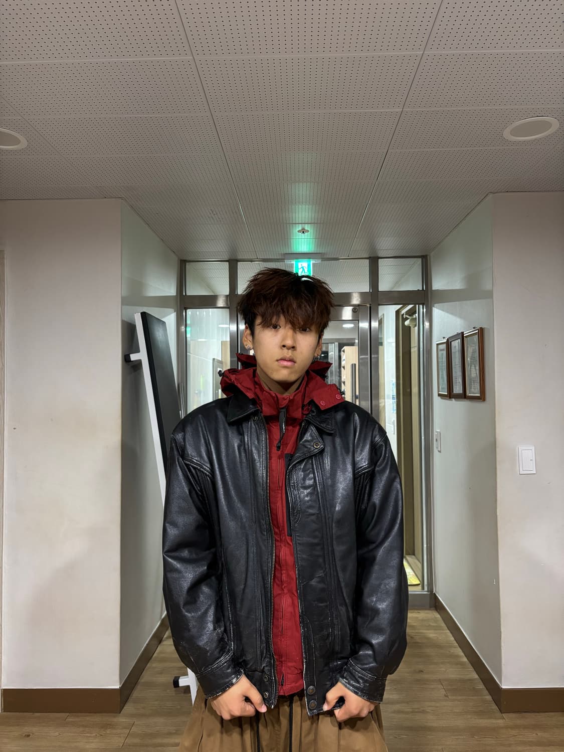 빈티지 레더 봄버 자켓 상품이미지6