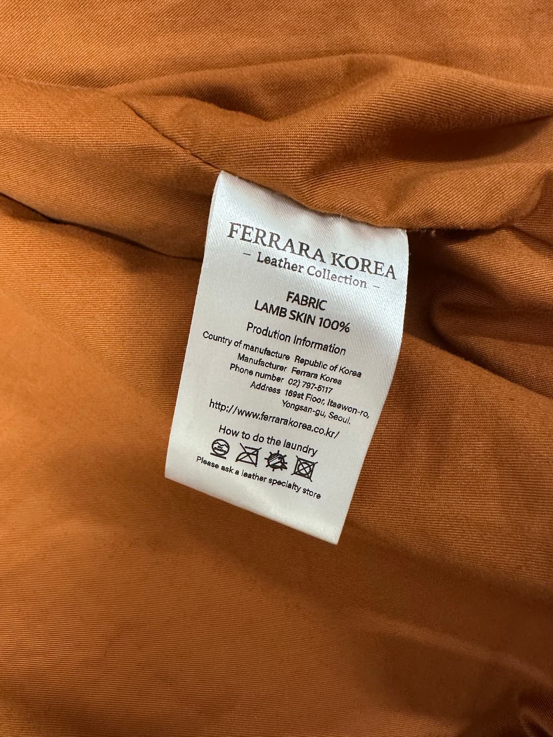 페라라코리아 페라라 코리아 A2 A-2 양가죽 자켓 다크 브라운 L 상품이미지5