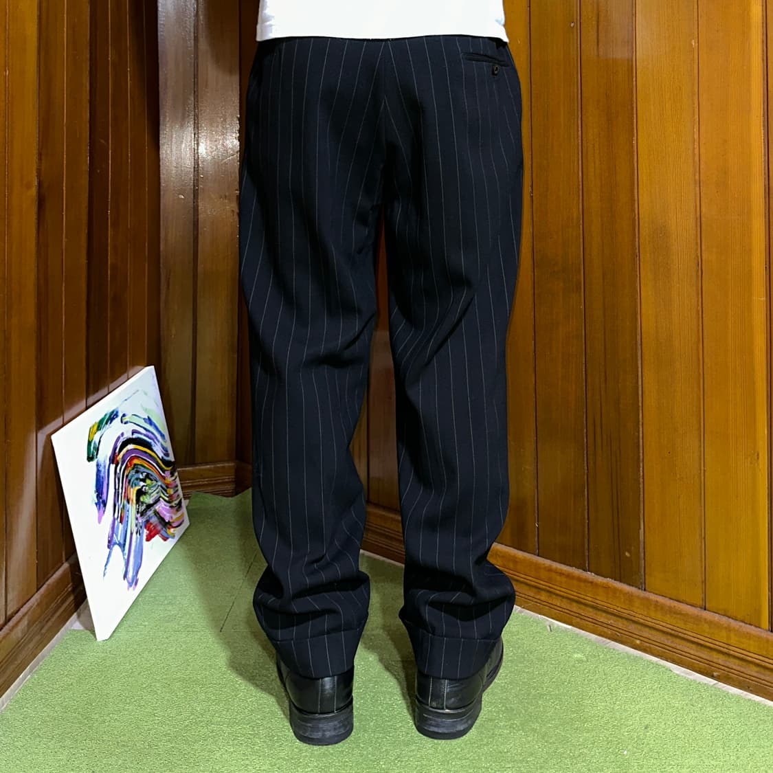 ~80‘s Euro striped dress work pants 상품이미지2