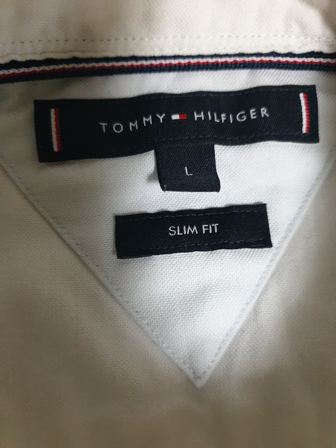타미힐피거 슬림핏 스몰로고 옥스퍼드 셔츠 화이트 (L) 상품이미지2