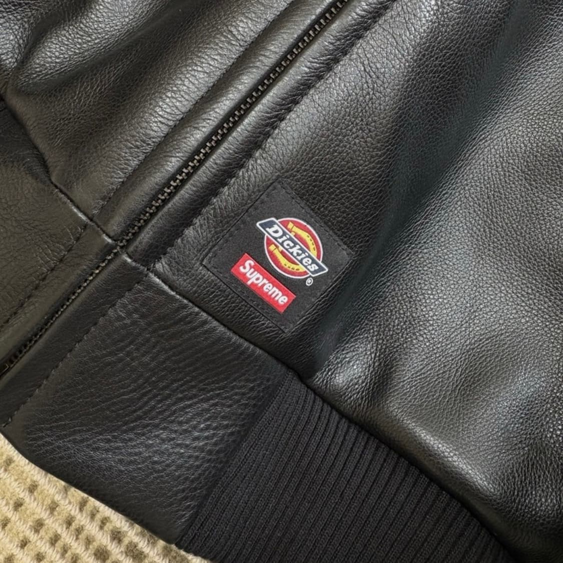 슈프림 디키즈 후드 레더 워크자켓 L 상품이미지2