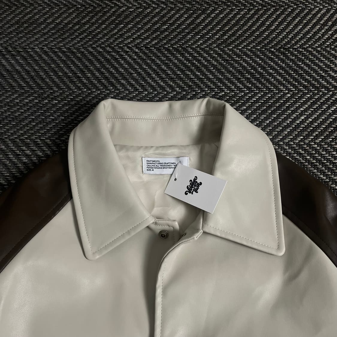 파르티멘토 버핑레더 배색 봄버 자켓y 3511 상품이미지5