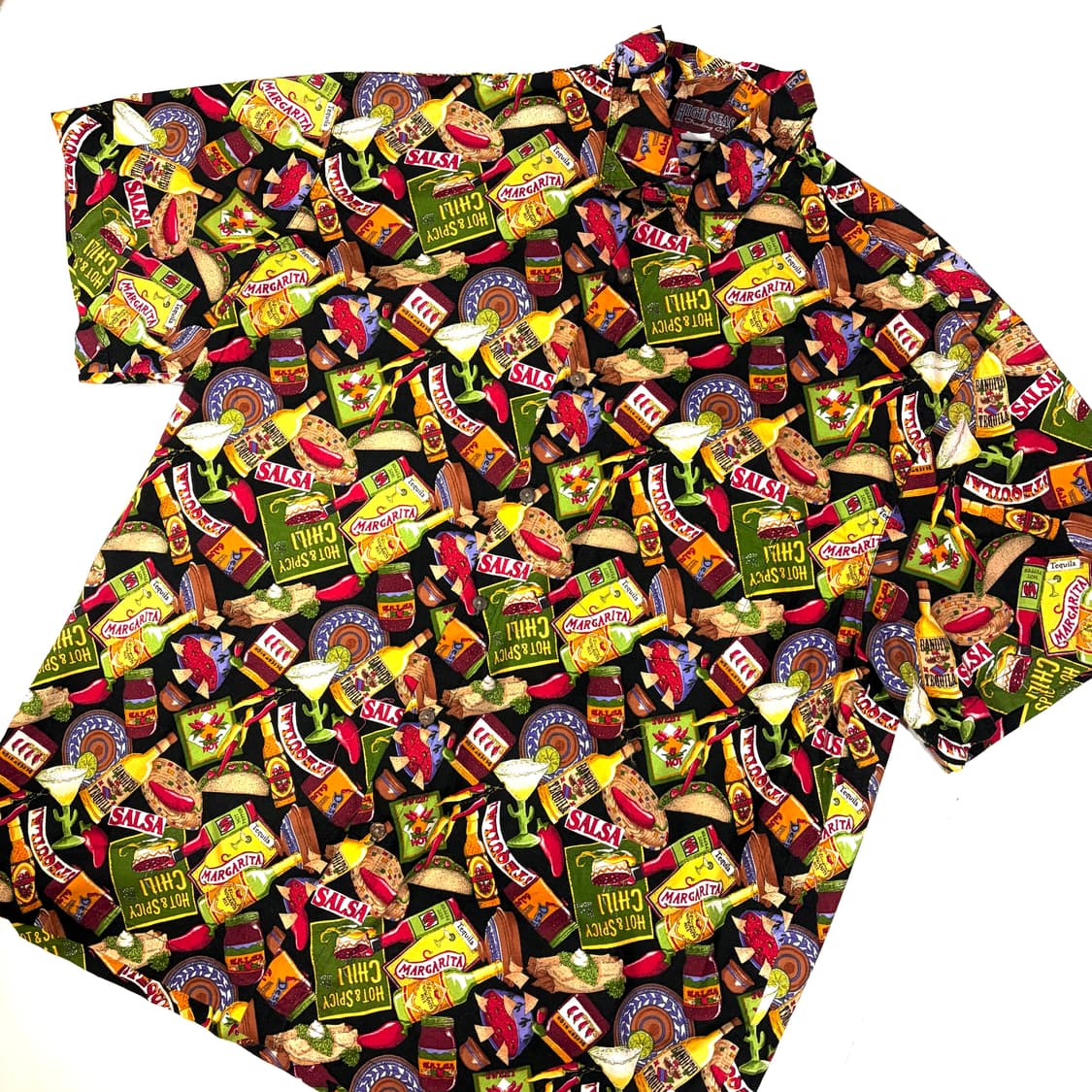 HIGH SEAS 살사 패턴 하와이안 셔츠 XL 상품이미지3