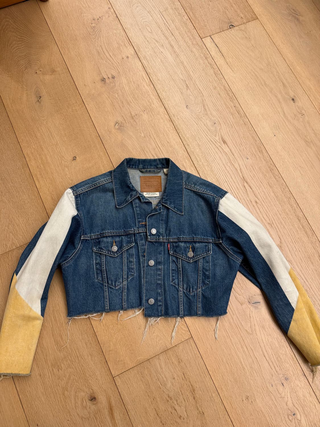 리바이스 컬러 블록 데님 크롭 자켓 상품이미지1