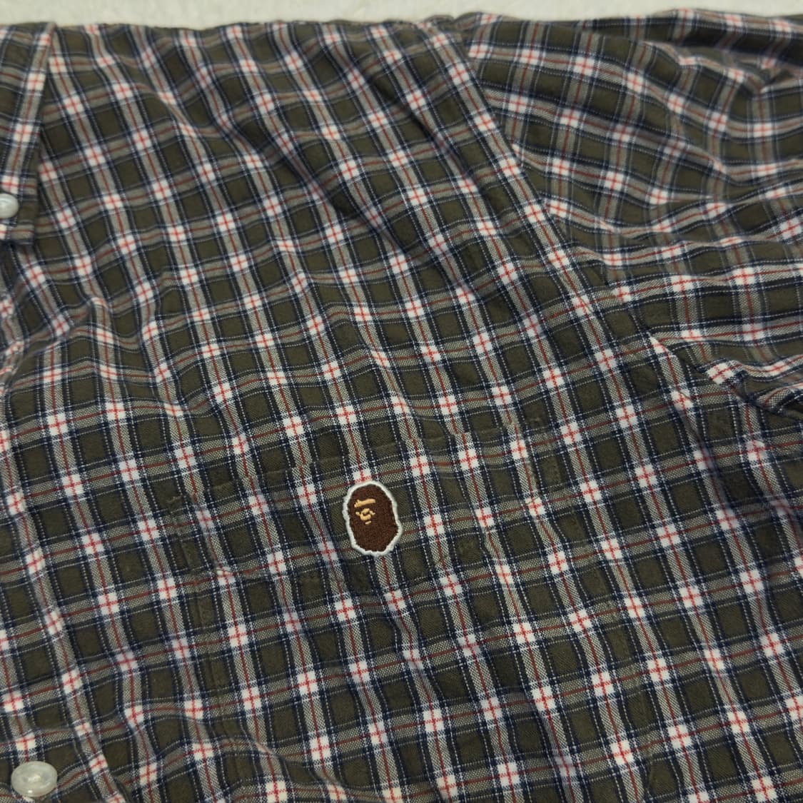 베이프 브라운 체크 셔츠 상품이미지6