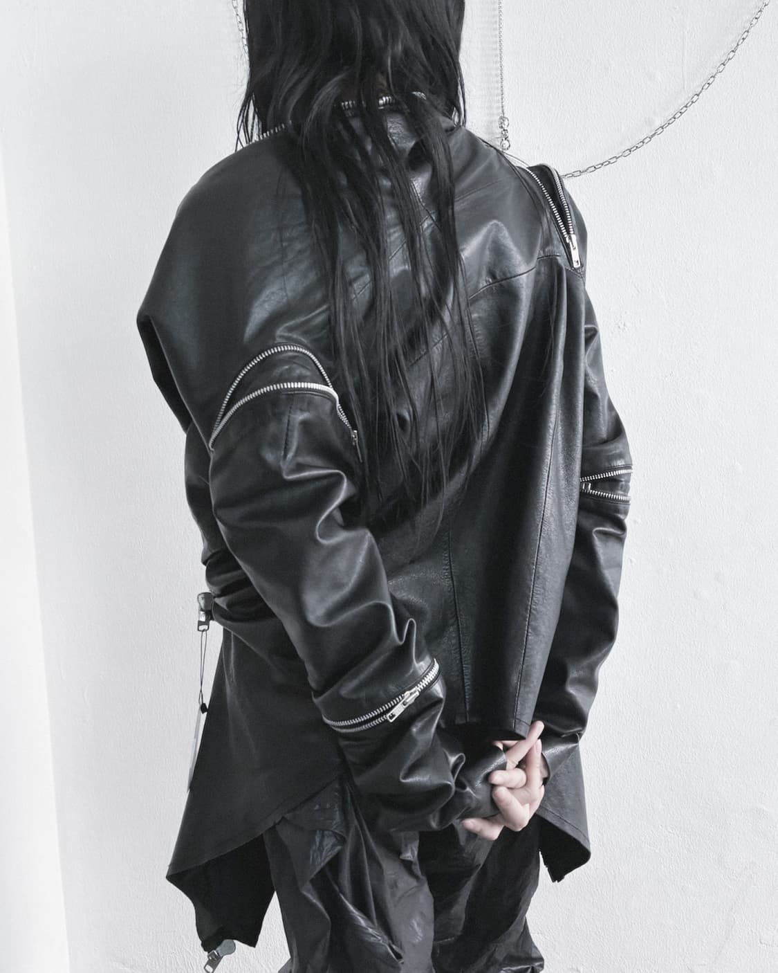 barbara i gongini 멀티지퍼 asymmetric 레더자켓 상품이미지5