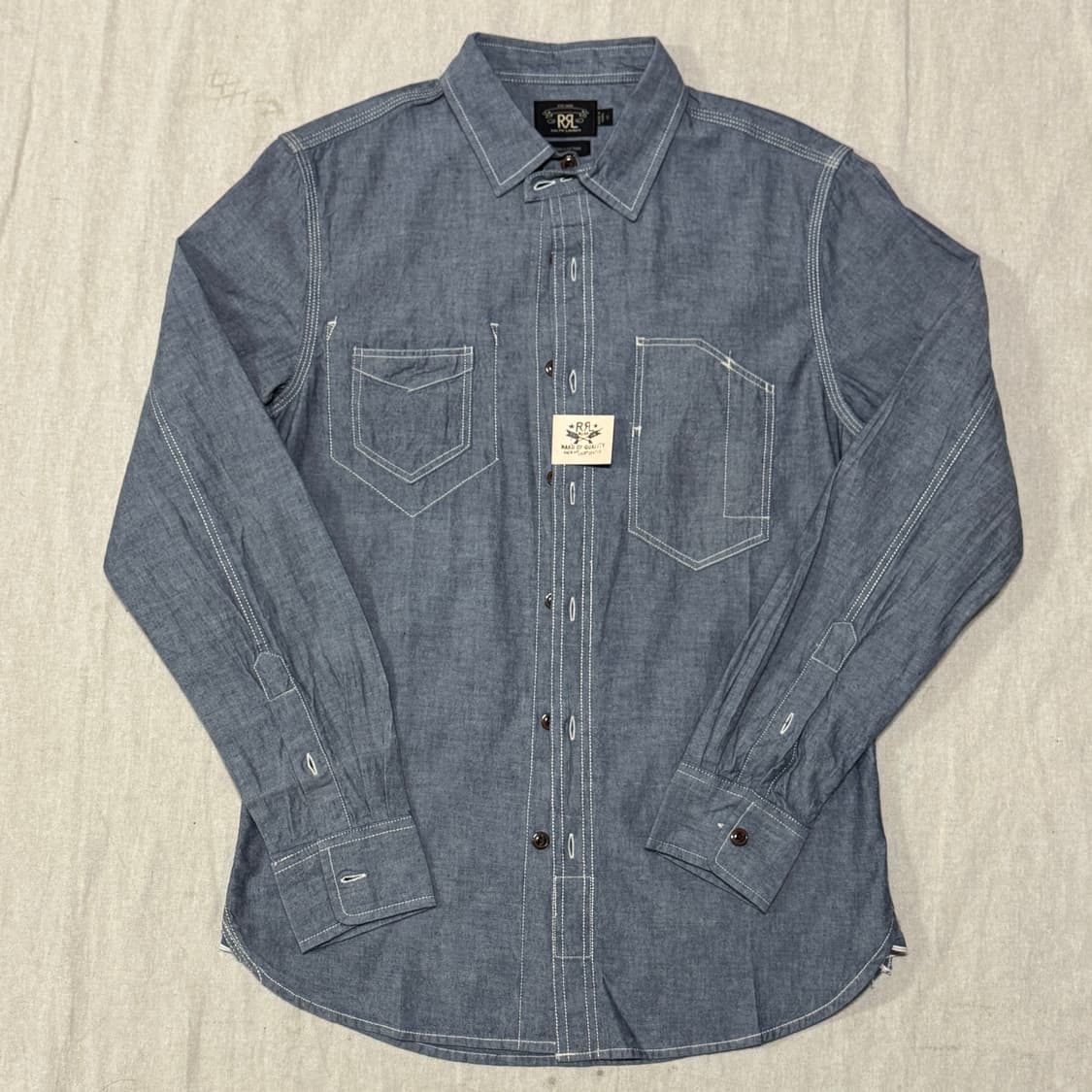 더블알엘 10ss 스티치 포켓 워크 셔츠 S 상품이미지1