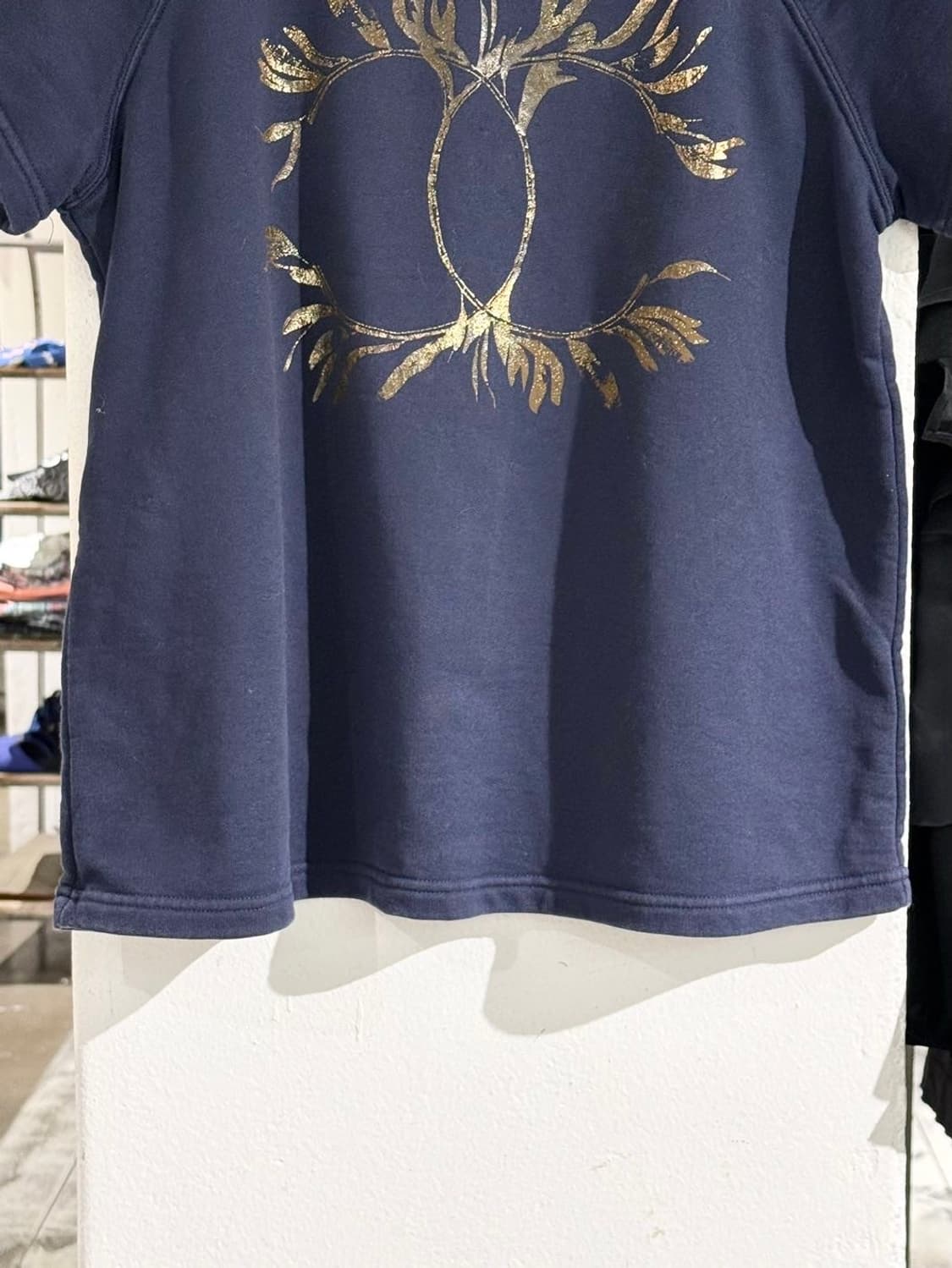 샤넬 네이비 셔링 로고 래글런 하프 티셔츠 상품이미지5