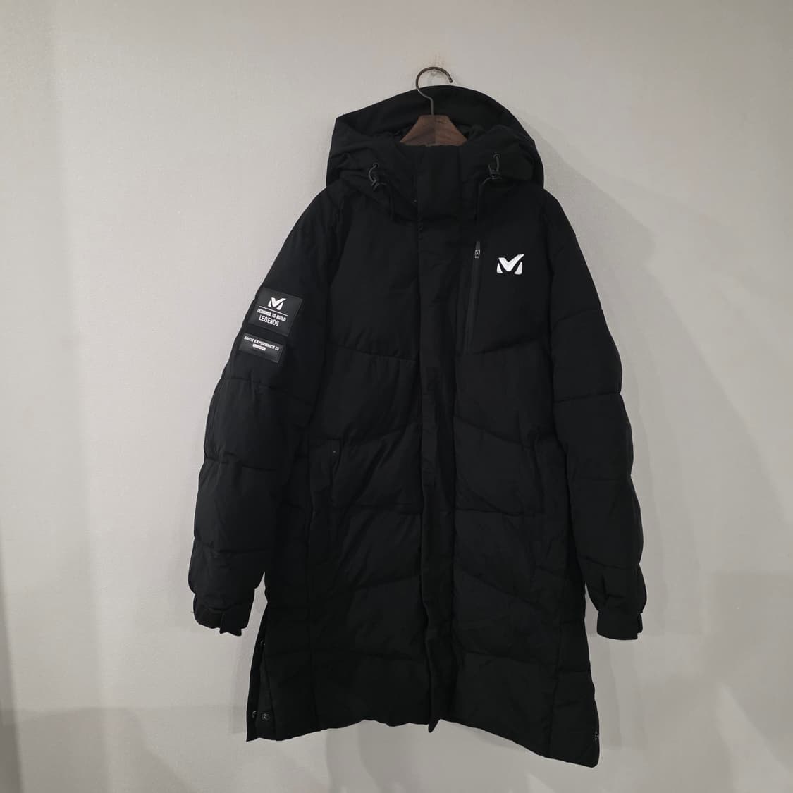 밀레 블랙 롱패딩 후드 패딩 점퍼 150 상품이미지1