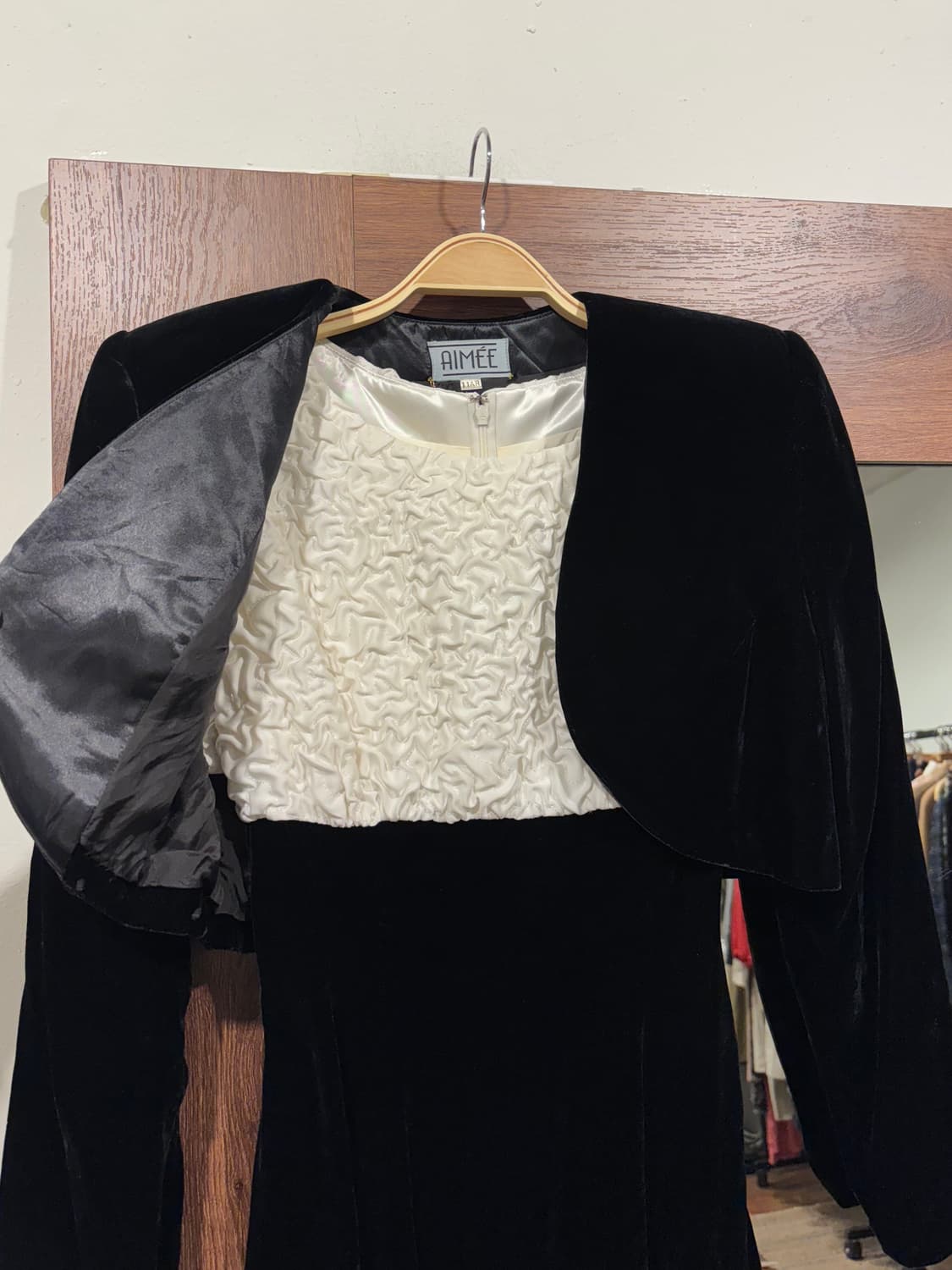 빈티지 로맨틱 블랙 벨벳 볼레로 원피스 셋업 상품이미지8