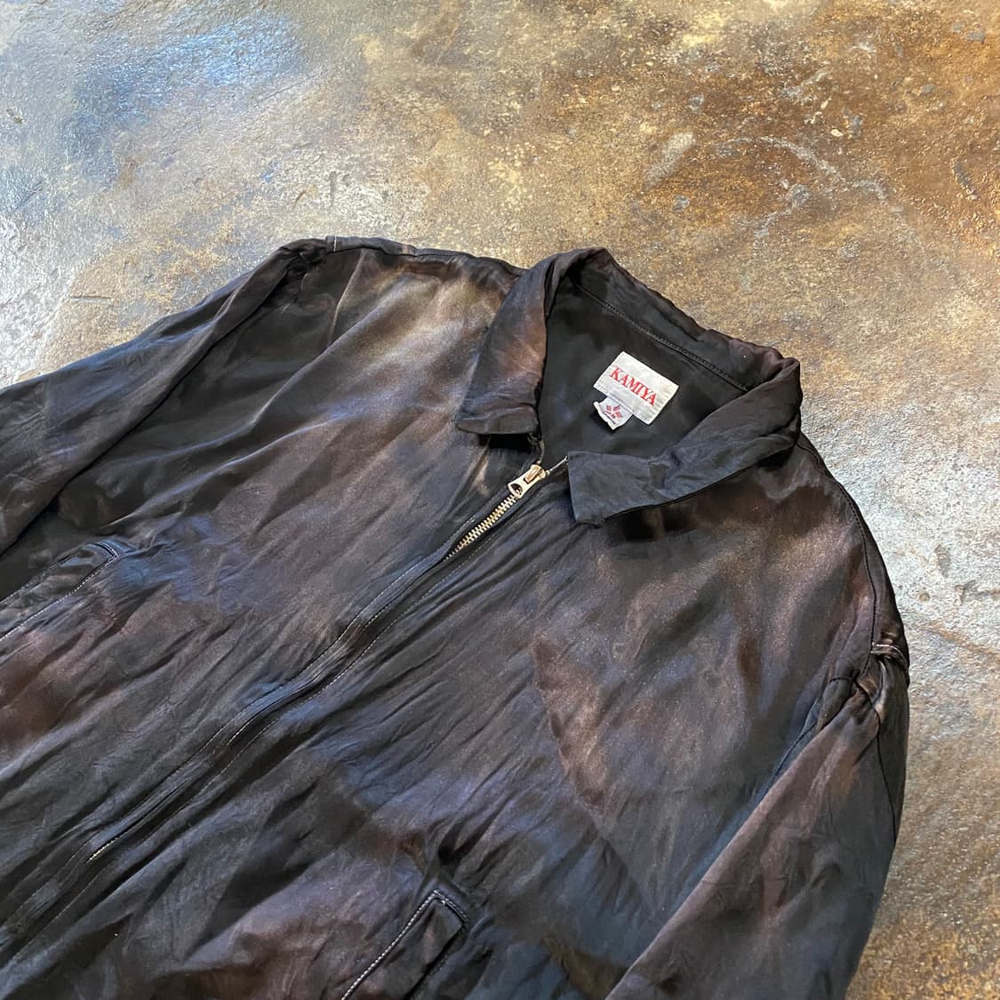 (M) 카미야 에이징 레이온 자켓 블루종 상품이미지2