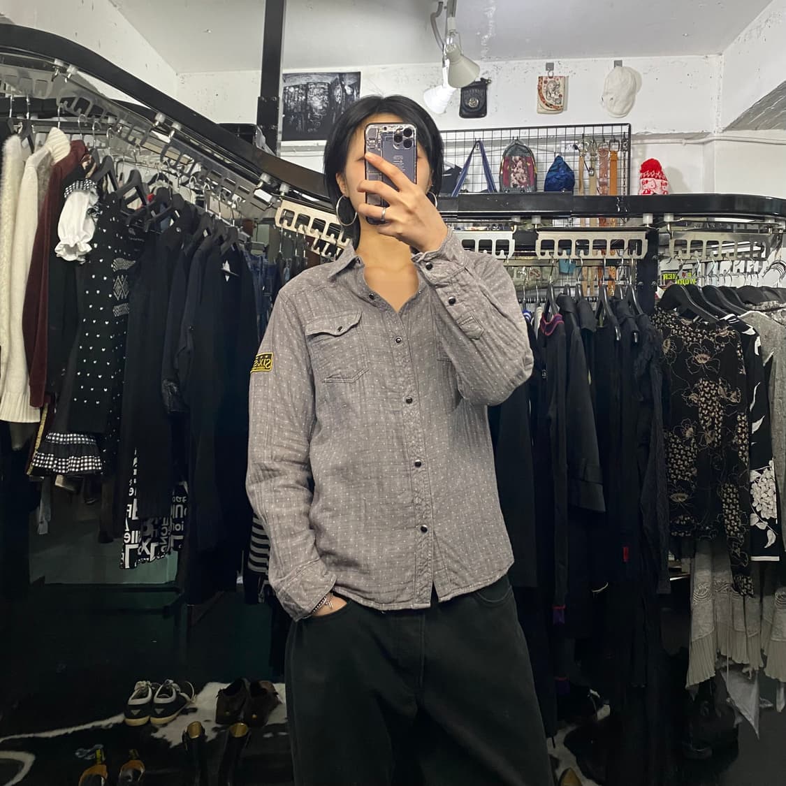 Russ K 도트 웨스턴 셔츠 상품이미지1