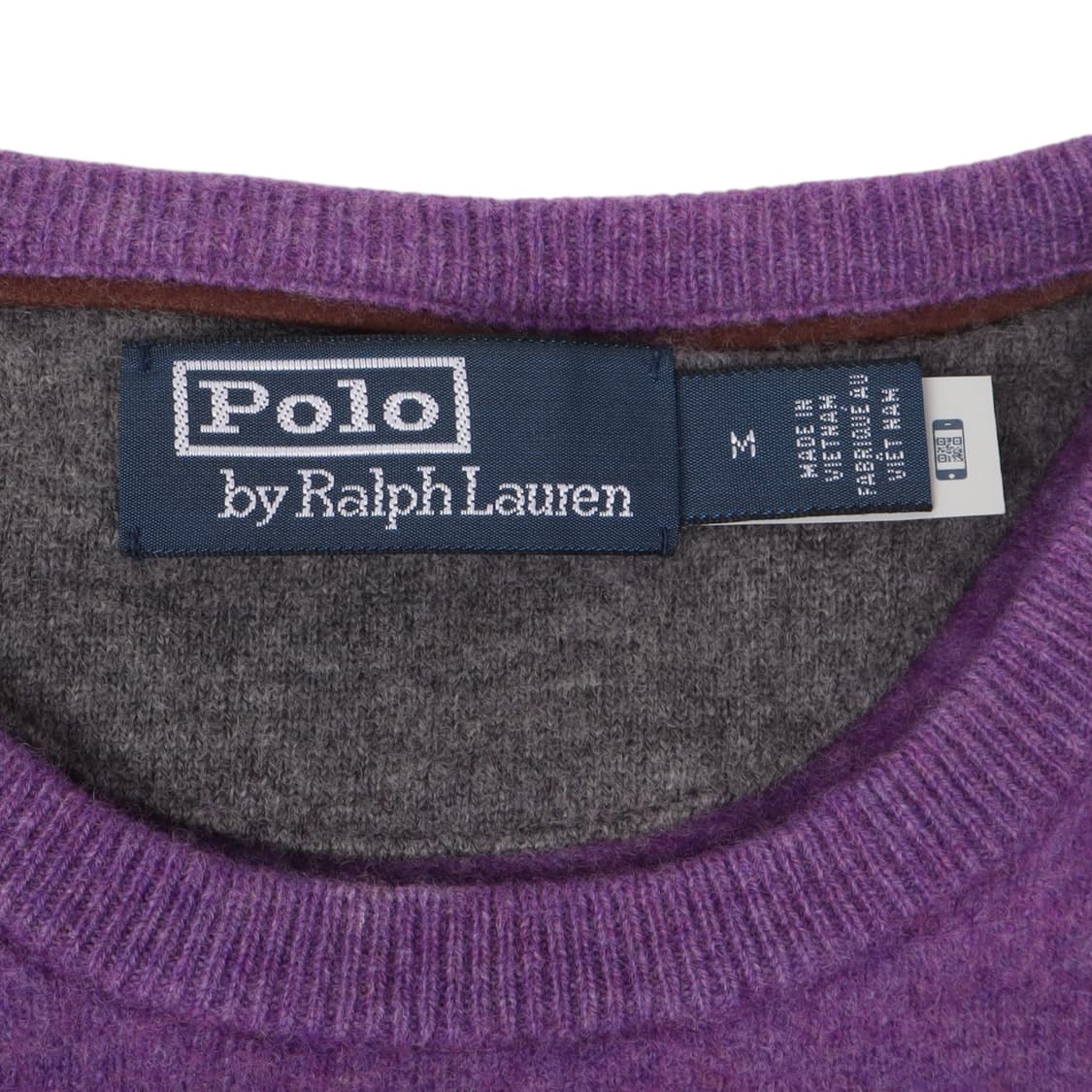 폴로 랄프로렌 신형 QR 퍼플 울 라운드 니트 상품이미지8