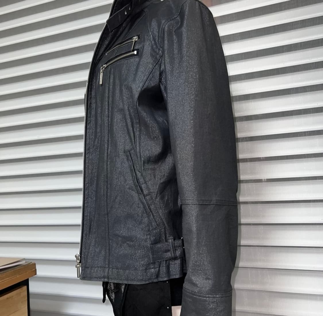 Male&Co waxed rider jacket 빈티지 라이더 자켓 상품이미지4