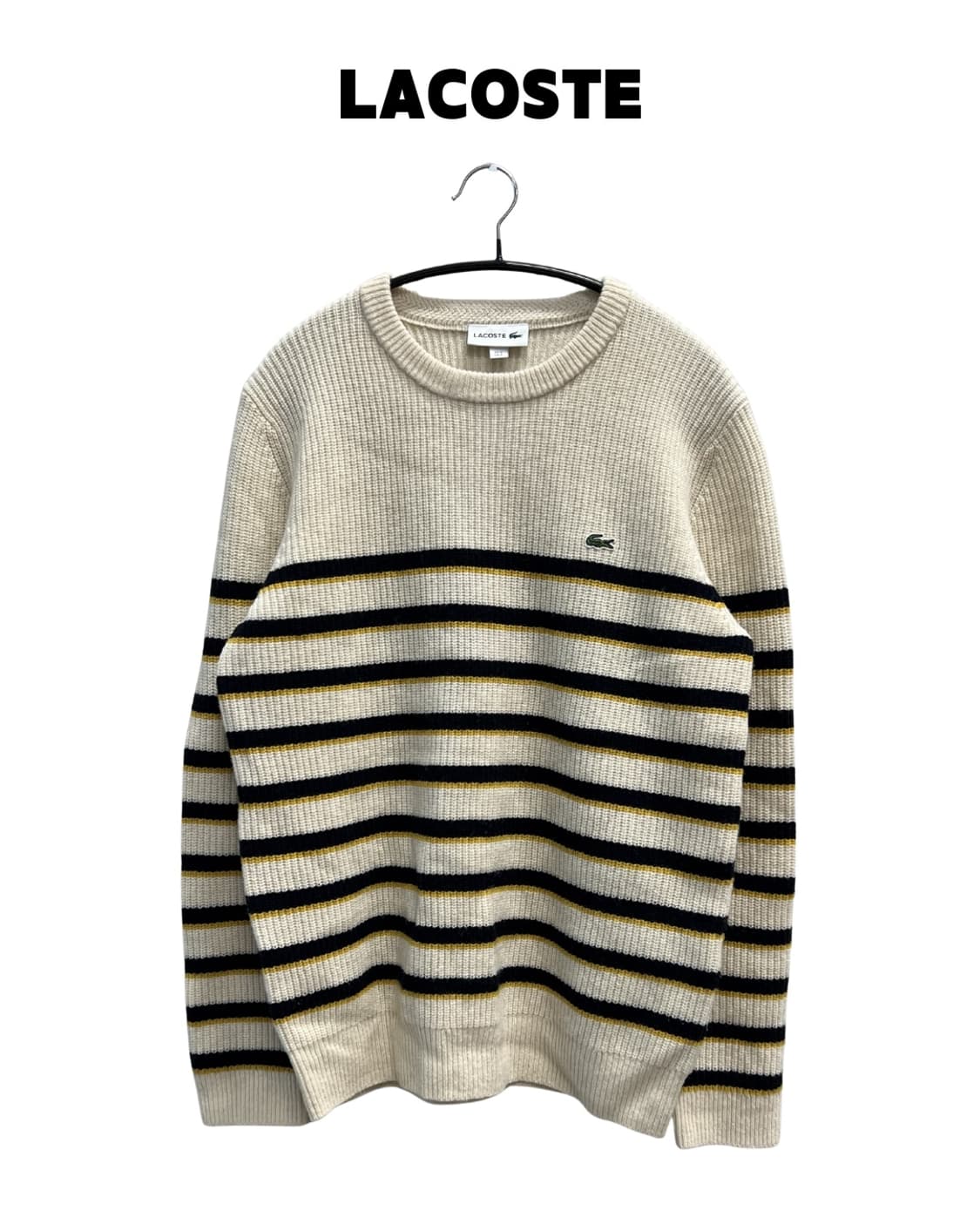 라코스테 울 스트라이프 라운드 니트 상품이미지1