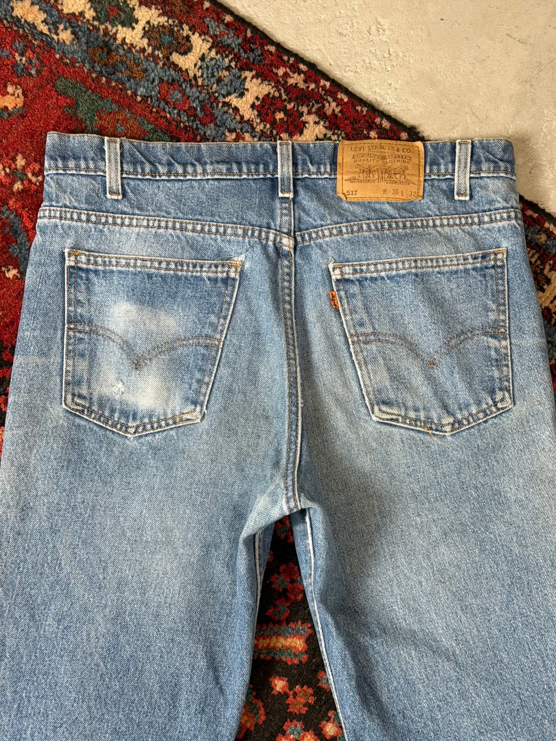 90's USA Made 빈티지 리바이스 517 오렌지탭 부츠컷 녹워싱 상품이미지6