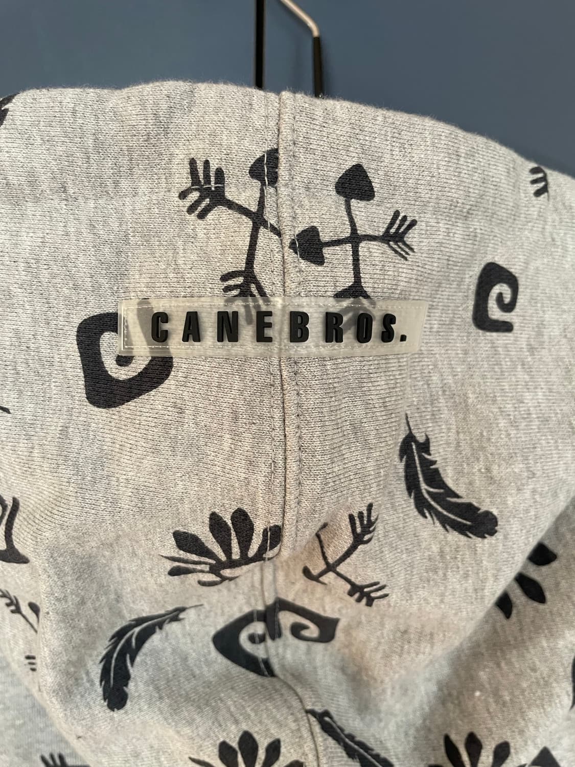 Canebros 아메카지 히피 그런지 펑크 패턴 그레이 후디 상품이미지4