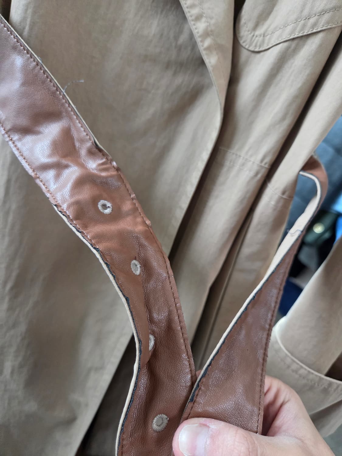 [SJSJ] 와이드 카라 면 벨티드 트렌치 코트 | 00170 상품이미지8